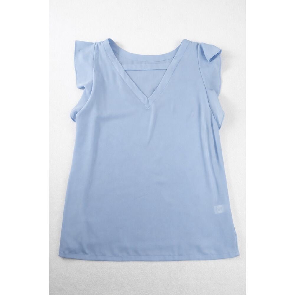 LOFT Women’s Light Blue Sleeveless V-Neck Blouse Size Small Casual